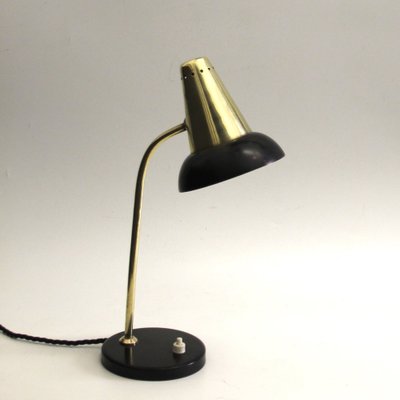 Mid-Century Adjustable Brass Table Lamp attributed to Jacques Biny for Luminalité, 1950s-SY-1410725