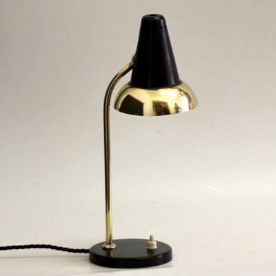 Mid-Century Adjustable Brass Table Lamp attributed to Jacques Biny for Luminalité, 1950s-SY-2042149