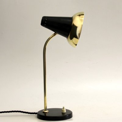 Mid-Century Adjustable Brass Table Lamp attributed to Jacques Biny for Luminalité, 1950s-SY-2042149