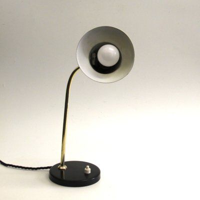 Mid-Century Adjustable Brass Table Lamp attributed to Jacques Biny for Luminalité, 1950s-SY-1410725