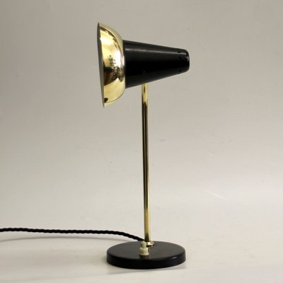 Mid-Century Adjustable Brass Table Lamp attributed to Jacques Biny for Luminalité, 1950s-SY-2042149