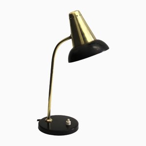 Mid-Century Adjustable Brass Table Lamp attributed to Jacques Biny for Luminalité, 1950s-SY-1410725