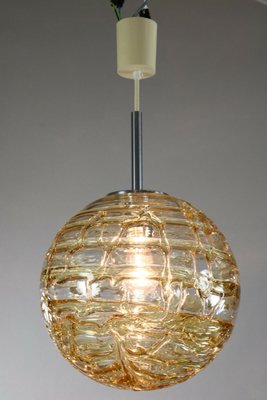 Mid-Century Amber & Clear Glass Ball Pendant Lamp from Doria Leuchten, 1960s-FUP-694356