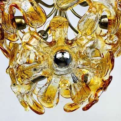 Mid-Century Amber Murano Chandelier from Mazzega, Italy, 1970s-WQC-1422603