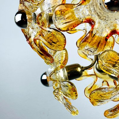 Mid-Century Amber Murano Chandelier from Mazzega, Italy, 1970s-WQC-1422603