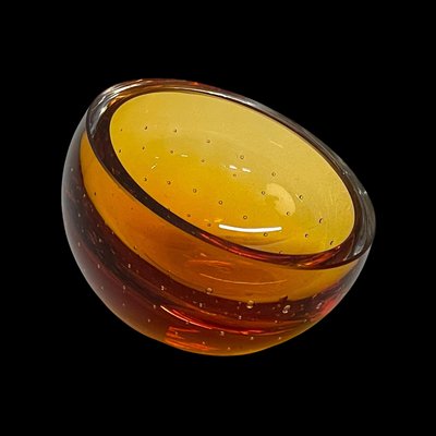 Mid-Century Amber Murano Glass Bullicante Decorative Bowl by Vinicio Vianello, 1960s-JDR-1141277