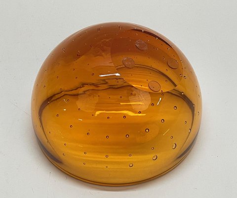 Mid-Century Amber Murano Glass Bullicante Decorative Bowl by Vinicio Vianello, 1960s-JDR-1141277