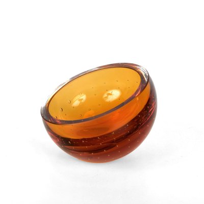 Mid-Century Amber Murano Glass Bullicante Decorative Bowl by Vinicio Vianello, 1960s-JDR-1141277