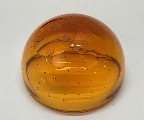 Mid-Century Amber Murano Glass Bullicante Decorative Bowl by Vinicio Vianello, 1960s-JDR-1141277