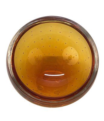 Mid-Century Amber Murano Glass Bullicante Decorative Bowl by Vinicio Vianello, 1960s-JDR-1141277