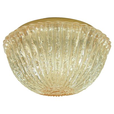 Mid-Century Amber Murano Textured Flush Mount from Limburg, Germany, 1960s-OE-1290408