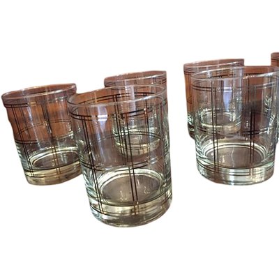 Mid-Century American Crystal and Silver Whiskey Glasses by Georges Briard, Set of 8-TCS-2041765