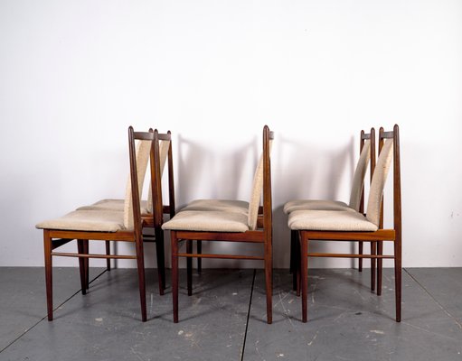 Mid-Century American Nutwood Dining Chairs, 1970s, Set of 6-VLO-1334936