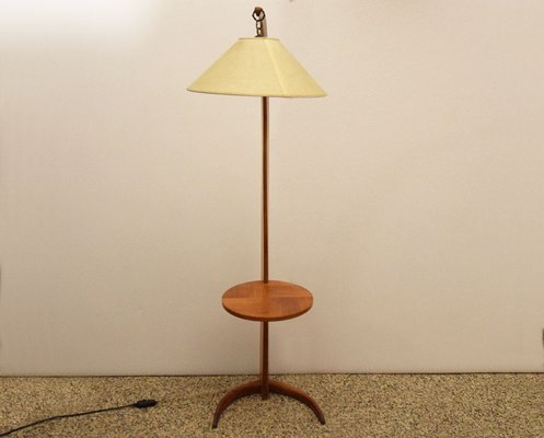 Mid-Century Arc Floor Lamp in Wood, 1950s-HS-1785377