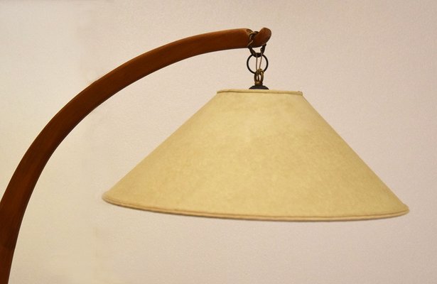 Mid-Century Arc Floor Lamp in Wood, 1950s-HS-1785377