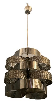 Mid-Century Architectural Metal Pendant Lamp by Mazzega, 1970s-JJC-859779