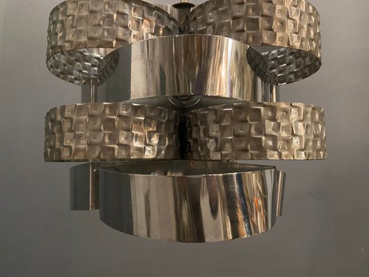 Mid-Century Architectural Metal Pendant Lamp by Mazzega, 1970s-JJC-859779