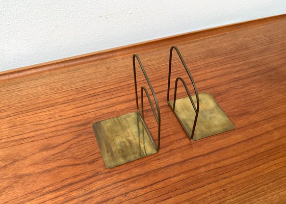 Mid-Century Art Deco Brass Bookends, Set of 2-UAH-1374978