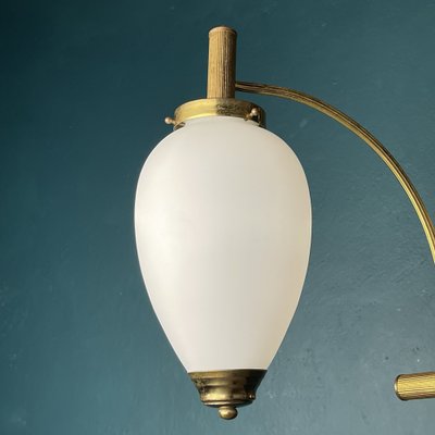 Mid-Century Art Deco Brass Pendant Lamp, Italy, 1950s-WQC-1336028