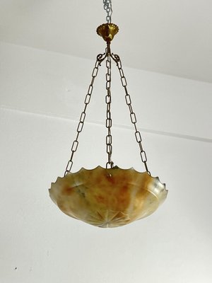 Mid-Century Art Deco Pendant in Alabaster, 1940s-YST-2034786