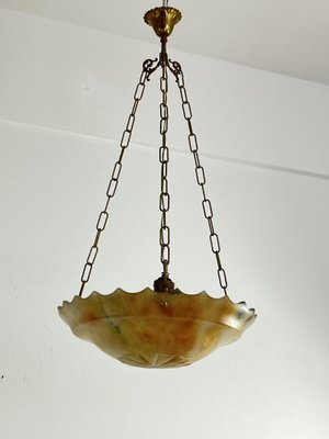 Mid-Century Art Deco Pendant in Alabaster, 1940s-YST-2034786