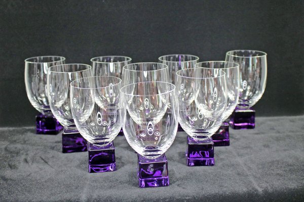 Mid-Century Art Nouveau Style Wine Glasses, 1962, Set of 10-YZB-1822511