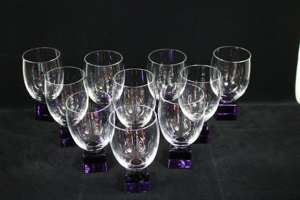 Mid-Century Art Nouveau Style Wine Glasses, 1962, Set of 10-YZB-1822511