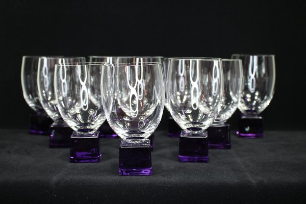 Mid-Century Art Nouveau Style Wine Glasses, 1962, Set of 10-YZB-1822511