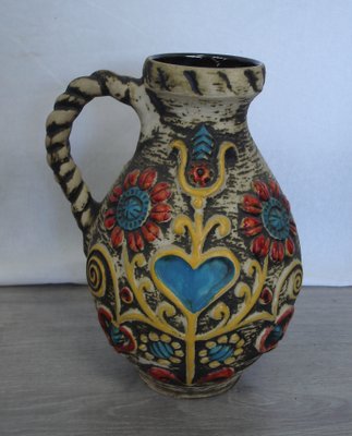 Mid-Century Art Pottery German Bay Ceramic Jug by Fat Lava, 1960s-HIZ-1383857