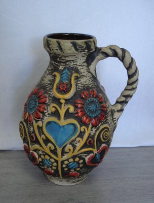 Mid-Century Art Pottery German Bay Ceramic Jug by Fat Lava, 1960s-HIZ-1383857