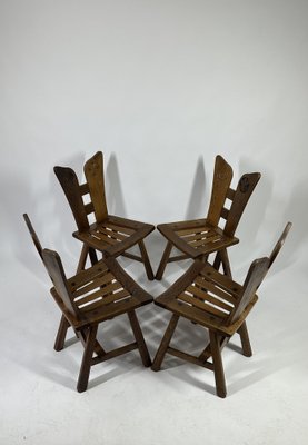 Mid-Century Artisan Dining Chairs, 1960s, Set of 4-MTU-2031562