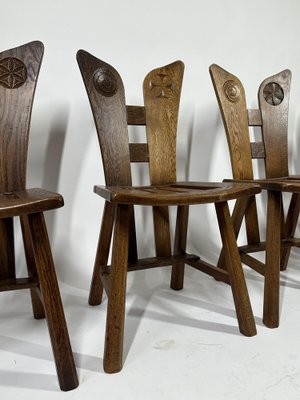 Mid-Century Artisan Dining Chairs, 1960s, Set of 4-MTU-2031562