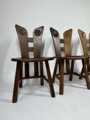 Mid-Century Artisan Dining Chairs, 1960s, Set of 4-MTU-2031562