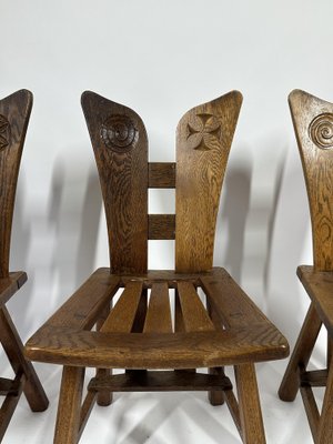 Mid-Century Artisan Dining Chairs, 1960s, Set of 4-MTU-2031562