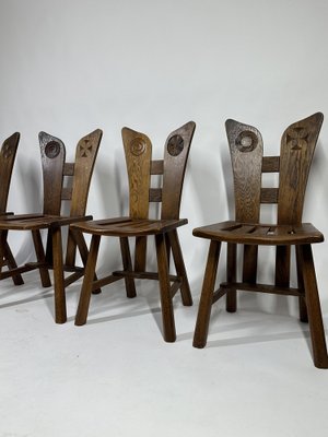 Mid-Century Artisan Dining Chairs, 1960s, Set of 4-MTU-2031562