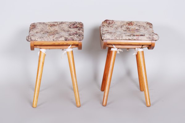 Mid-Century Ash Stools, 1960s, Set of 2-WHY-655788