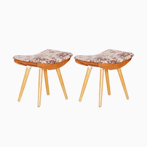 Mid-Century Ash Stools, 1960s, Set of 2-WHY-655788