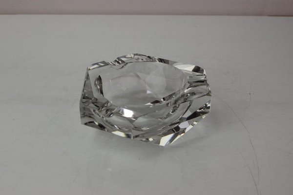 Mid-Century Ashtray Diamond Bohemia Glass, 1970s-TZ-1298740