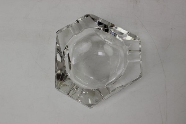 Mid-Century Ashtray Diamond Bohemia Glass, 1970s-TZ-1298740