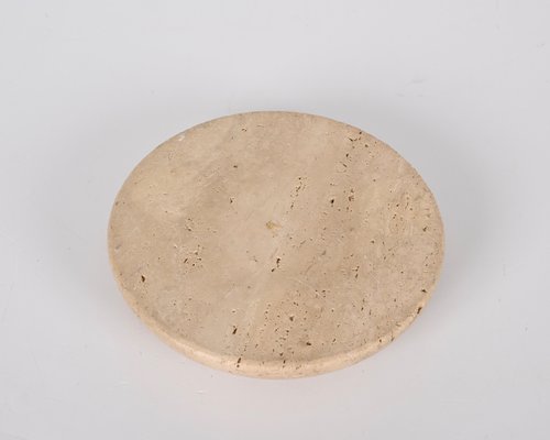 Mid-Century Ashtray in Travertine, Marble and Steel from Mannelli, Italy, 1970s-JDR-1328683