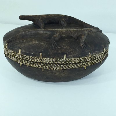 Mid-Century Asian Carved Wood Box-UR-586697