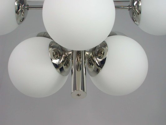 Mid-Century Atomic Sputnik Space Age Chrome Opaline 9-Light Chandelier, 1960s-OE-897918