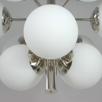 Mid-Century Atomic Sputnik Space Age Chrome Opaline 9-Light Chandelier, 1960s-OE-897918