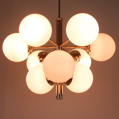 Mid-Century Atomic Sputnik Space Age Chrome Opaline 9-Light Chandelier, 1960s-OE-897918