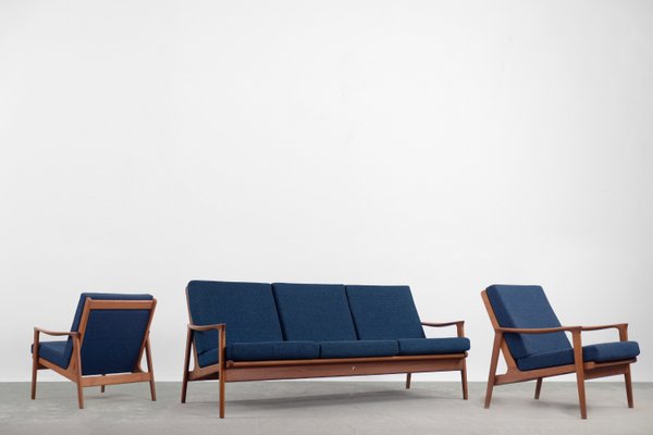 Mid-Century Australian Modern Teak Sofa & Armchairs by Parker Furniture, 1950s, Set of 3-ZAA-902424