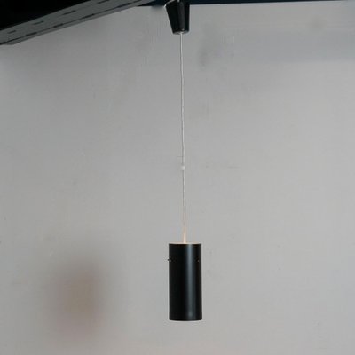 Mid-Century Austrian Black Metal & Brass Zylinder Pendant Lamp by J. T. Kalmar-MH-1144570