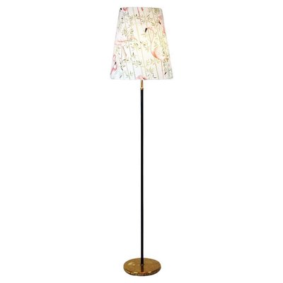 Mid-Century Austrian Brass Floor Lamp with Pink Flamingo Shade by J. T. Kalmar, 1950s-MH-1769356