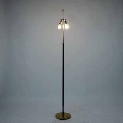 Mid-Century Austrian Brass Floor Lamp with Pink Flamingo Shade by J. T. Kalmar, 1950s-MH-1769356