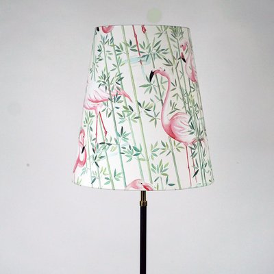 Mid-Century Austrian Brass Floor Lamp with Pink Flamingo Shade by J. T. Kalmar, 1950s-MH-1769356