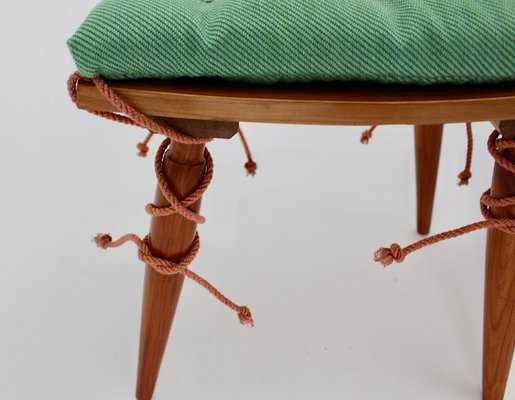 Mid-Century Austrian Cherrywood Stools, 1950s, Set of 2-NB-668060